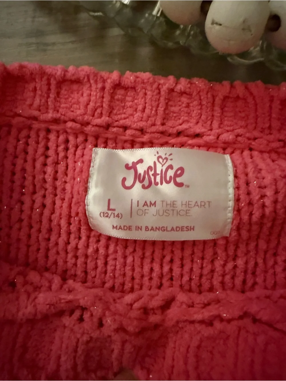 Justice Cable Knit Scoop Neck Sweater - Hot Pink